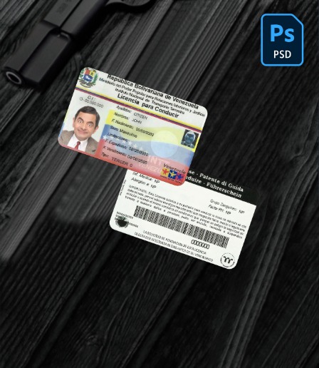 Venezuela driving license PSD